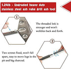 Heavy Duty Charcoal Grill Rake Ash Tool Accessories With Rubber Handle, Kettle Grill Pizza Oven Ash Rake - 32 Inch - Image 3