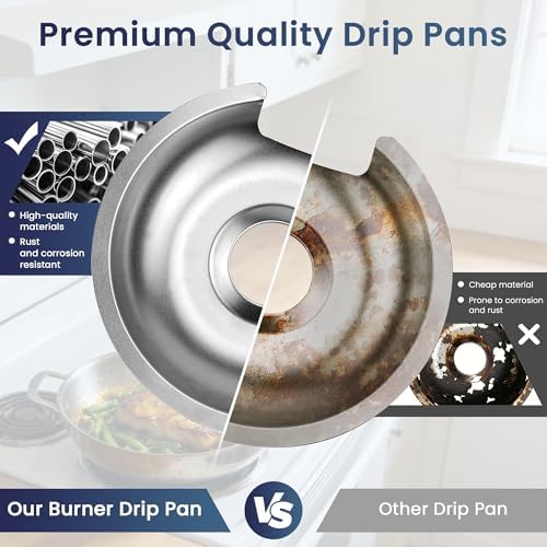 Chrome Stove Drip Pan with Trim Ring Fit for GE Hot point Stove - Image 6