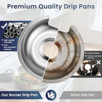Chrome Stove Drip Pan with Trim Ring Fit for GE Hot point Stove - Image 6