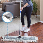 36" Industrial Cotton Floor Dust Mop with Adjustable Steel Handle - Commercial Mops for Hardwood, Tiles, Laminate, Vinyl, Garage epoxy, Bamboo Surface Cleaning and Flooring Push Dust Broom - Image 3