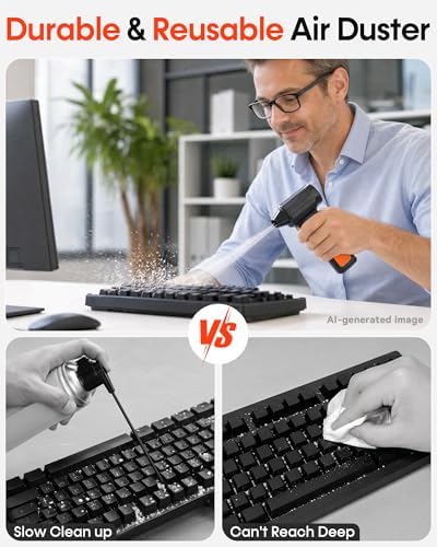 250000RPM Electric Air Duster for Keyboard: One Blow Clears Dust and Crumbs - Image 2