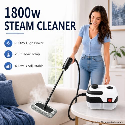 Handheld Steam Cleaner,High Pressure Steam Cleaner With 18pcs Accessories,40.6 Oz Water Tank,6-Level Adjustable Steam And 10s Heat-Up,Home Steam Cleaner For Floor Furniture Car Cleaning - Image 2