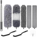 Dusters for Cleaning - 9Pcs Feather Duster Extendable Pole Up to 100'', Microfibre Feather Duster Bendable Washable Long Duster for Cleaning Ceiling Chandelier High Ceiling Furniture by Unknown