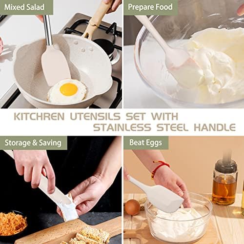 Stainless Steel Kitchen Cooking Utensil Set, Umite Chef 15 pcs Utensils - Nonstick Cookware Set Spatula -Kitchen Gadgets Tools Gift - Image 3