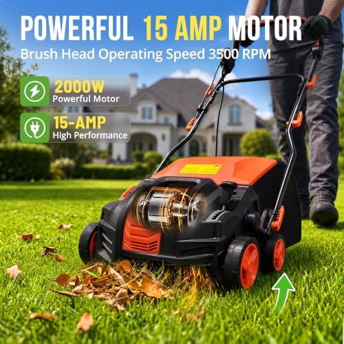 Artificial Turf Sweeper, Turf Vaccum Lawn Sweeper Yard Power Brush - Image 2