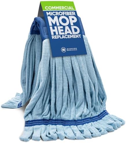 Microfiber Mop Head Replacement, Commercial Looped End, 18 oz Large, Blue by MicrofiberWholesale