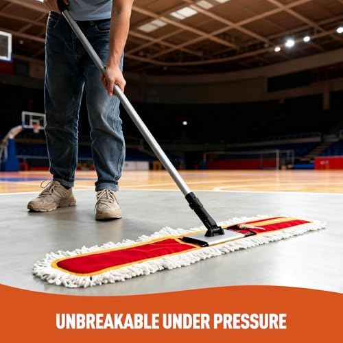 CLEANHOME 36" Commercial Dust Mops for Tile Hardwood Floor Cleaning, Red - Image 2