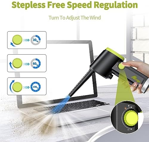 Compressed Air Duster, Electric Air Duster, Handheld Cordless Air Duster, Stepless Speed Motor, 6000mAh Rechargeable Air Blower, Type-C Fast Charge, for Computer, Keyboard, Pet House… - Image 4