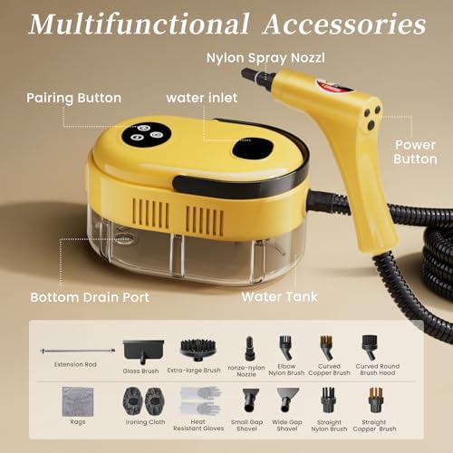 Handheld Steam Cleaner High Pressure Steamer for Deep cleaning 1200ML Steam Cleaning Machine for Home Use With 6 Brushes Cleaning - Image 2