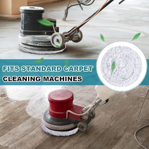 Tioncy 5 Pcs 17 Inch Carpet Bonnet Pads Commercial Floor Scrubber Pads Abrasion Rayon Blend Buffer Bonnets for Rotary Machine, Carpet and Hard Floor Cleaning Replacement Pad - Image 4