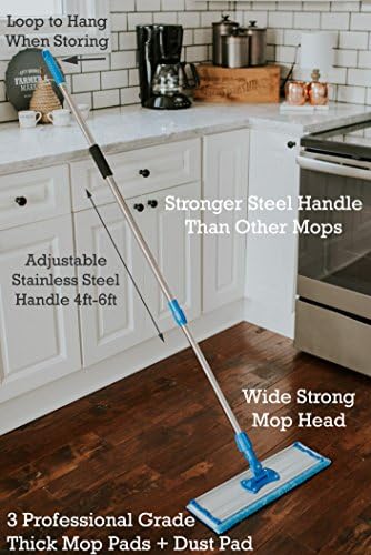 Zflow 18" Professional Microfiber Mop - Commercial Stainless Steel Handle with Microfiber Dust Pad + 3 Wet Pads - Image 3