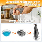 FIXSMITH Microfiber Cleaning Cloth -Pack of 8, Highly Absorbent Cleaning Rags(Grey&Orange), 16"X12" All Purpose Cleaning Towels for Housekeeping, Kitchen, Car, Reusable Microfiber Towels - Image 6
