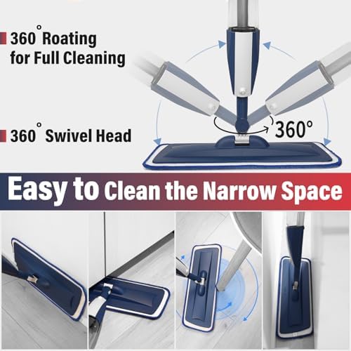Spray Mop for Floor Cleaning, 2 Pack with Refillable Bottles & Pads - Image 6