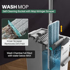 JOYMOOP Flat Mop System, Microfiber Mop and Bucket Set, White, Household & Commercial Floor Cleaning Mop with Long Handle, Hands-Free Cleaning System - Image 2
