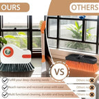 Groove Cleaning Brushes 2 in 1 Window Track Cleaner Cleaning Tools, Multifunction Hard Bristle Grout Crevice Cleaning Brush with Scraper for Kitchen Stove Sink, Sliding Door Track, Window Sill, 2PCS - Image 7
