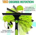 2 in 1 Window Squeegee Cleaner Kit Extension Pole, 152 in, Green - Image 2