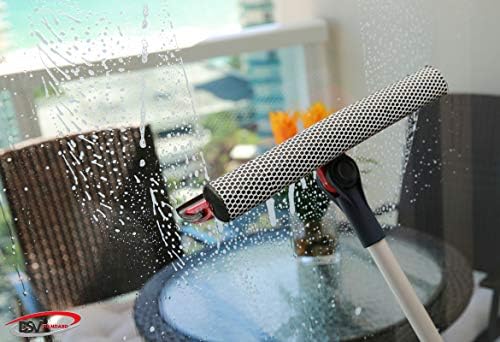 DSV Standard Professional Window Squeegee | 2-in-1 Window Cleaner Sponge and 10" Soft Rubber Strip with Extension Pole 50 Inch & 127 cm | Adjustable to Clean from Multiple Angles (Pack of 2) - Image 4