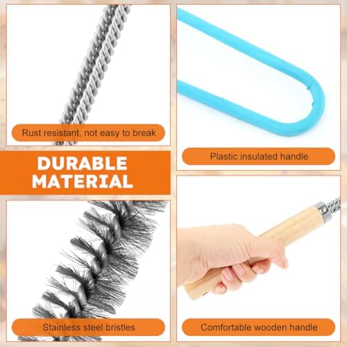 3 pcs Stainless Steel Fryer Cleaning Tools, Including L-Shaped Fryer Cleaning Brush Kitchen Fryer Cleanout Rod Long Handle Deep Fryer Basket Cleaning Brush Kitchen Restaurant Accessories - Image 5