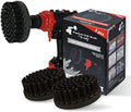 Premium Drill Brush Professional – Ultra-Stiff 5 in Black Set of 3 | Scratch-Free Heavy-Duty Cleaning Brush for Concrete, Brick, Stone, Metal, Garage, BBQ Grills, Rust and Construction Tools by Kornelypowerscrubbers