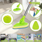 4-in-1 Tile Tub Floor Scrubber with 52-inch Adjustable Long Handle Shower Cleaner Brush with V-Shaped Grout Brush and 3 Replacement Brush Heads for Cleaning Bathroom Kitchen Walls Tub Tile - Image 2