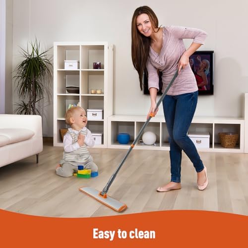 CLEANHOME Flat Mop for Hardwood & Pet Hair, 4 Washable Pads - Image 5
