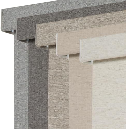 Persilux Blackout Roller Shades for Window Blinds,Cordless,Linen Fabric,Thermal Insulated Fabric UV Protection Shades for Home,Office,Bedroom,Door,Blackout-Cream,17" W X 64" H by PersiluxHome