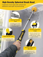 20ft High Reach Cobweb Duster with 5-12ft Extension Pole and 2 Brush Heads - Image 3
