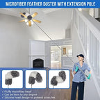 UIMO Microfiber Feather Duster Kit with Extension Pole (30–100") – Bendable Washable Heads, Extendable Dusters for Cleaning Ceiling Fan, High Ceiling, Blinds, Furniture & Cars (5 Pcs) - Image 4