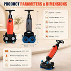 Floor Scrubber Machine 17",Commercial Electric Floor Scrubber And Floor Buffer Machine,Floor Polisher Machine With Brushes,Cordless Electric Spin Scrubber For Concrete,Tile Wood Floors white - Image 7