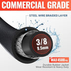 YAMATIC Pressure Washer Whip Hose 8 FT For Hose Reel, 3/8" Swivel Connector - Image 2
