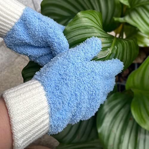 MIG4U 3 Pairs Microfiber Dusting Gloves, House Cleaning Glove for Blinds, Plants, Windows, Shutters, Furniture, Car Interior, Reusable Lint-Free Mitt, S/M - Image 4