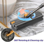 3-in-1 Floor Scrub Brush with Long Handle, Scrape and Heavy-Duty Stiff Bristle Floor Scrubber Brush with Squeegee and Tweezer for Cleaning Tile Kitchen Wall Deck Bathroom Patio Garage - Image 5