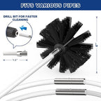 PetOde 35 Feet Dryer Vent Cleaner Kit, Lint Remover, Upgraded Flexible Quick-Snap Brush with Drill Attachment, Extends Up to 35 FEET for Easy Cleaning, Cleaning Tools Use with/Without a Power Drill - Image 3