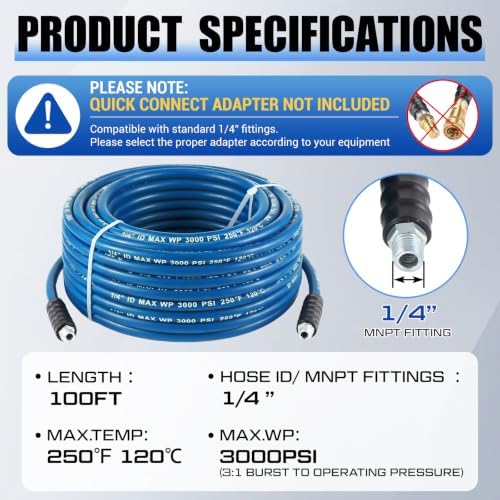 1 Pcs 1/4" X 100' Blue Carpet Cleaning Solution Hose, Regular - Image 2