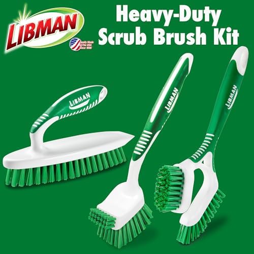 Libman Heavy Duty Scrub Brush Kit for Tub, Tile & Grout, 3 Brush Styles - Image 2