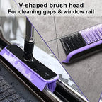 Grout Cleaner Brush with Long Handle, V-Shaped Floor Scrub Brush Swivel Grout Brush Stiff Bristle Floor Grout Scrubber for Bathroom, Tile Line, Crevice, Kitchen, Wall, Deck, Garage (Purple) - Image 6