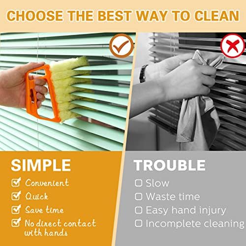 10 Pcs Venetian Window Blind Cleaner Duster Tool Set, Mini Blind Cleaner Duster Brush, Hand Held Air Conditioner Shutters Duster, Dirt Cleaner for Blind, Fan, Air Conditioner, Window Groove Gap(Green) - Image 2