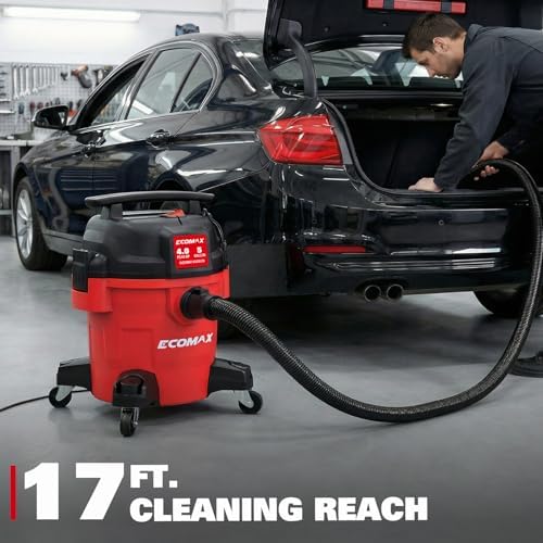 ECOMAX Ultra Quiet Shop Vacuum Wet and Dry 5 Gallon 4 HP - Image 4