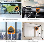 Qydipclin 10pcs Windshield Cleaner Tool, Car Window Cleaning Wash Kit with 4 Reusable Microfiber Pads 1 Spray Bottle and Extendable Handle Auto Glass Wiper Kit, Orange - Image 6
