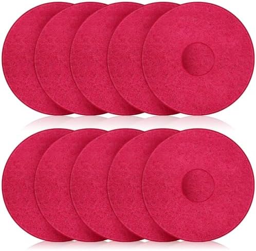 Teenyyou 10 Pcs 12" Cleaning Orbiter Pads Commercial Floor Buffer Pads Hardwood Floor Maintenance Scrubber Polisher Cleaning and Stripping for Orbiter Machine (Red) by Teenyyou