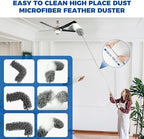 9Pcs Dusters for Cleaning Kit, Extendable Microfiber Duster Tools with 100" Long Pole, Retractable Gap Bendable Dust Cleaner, Reusable Washable Cleaning Supplie for Ceiling Fan Furniture Cars and Home - Image 2