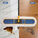 36" Commercial Dust Mop for Floor Cleaning, Heavy Duty Industrial Dry Dust Mop with 2 Mop Pads & 59" Long Handle, Professional Janitorial Floor Duster for Home, Garage, Hotel, School, Gym - Image 5