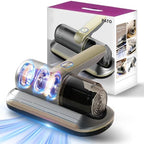 PATO Mattress Vacuum Cleaner, Wireless Handheld Bed Vacuum Cleaner with UV-C Light, HEPA Filter and Ultrasonic Vibration, 12KPa, Suitable for Beds, Sofas, Car Seats, Carpets (Golden) by PATOUS
