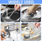 2Pcs Stainless Steel Wool Scrubber Sets, Dish Scrubber with Long Short Handle Stainless Steel Scrubber Cleaning Brush Metal Scrubber with Replacement, Steel Scrubber for Dishes Tableware Home Kitchen - Image 7