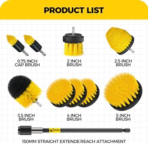Holikme 10Pack Drill Brush Attachments Set，Power Scrubber Kit for Clean - Image 2