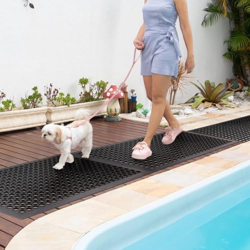 Anti Fatigue Rubber Mats - 2 Pack Restaurant Kitchen Non-Slip Bar Floor Entry Door Drainage Mats - Indoor/Outdoor Use - 36 x 60 Inches - Image 2