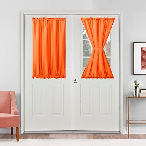 Hiasan French Door Curtains Privacy, Pumpkin Orange, 24W x 40L, 1 Panel by Hiasan