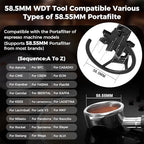 IKAPE 58MM WDT Tool, Espresso Stirrer Distribution Tool, Adjustable Needle Height, Coffee Stirrer with Dosing Funnel & Stand(With Brush) - Image 2