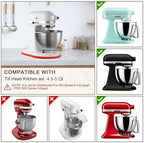 Sliding Mat for Kitchen aid 4.5-5 Qt Stand Mixer with 1Pc Cord Organizer and 3Pcs Attachment Holder for Kitchen Appliance Slider (4.5-5 Qt Bamboo and Attachment, Red) - Image 3