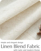 jinchan Linen Tier Curtains with Lined, 26x45, 2 Panels, Natural - Image 5